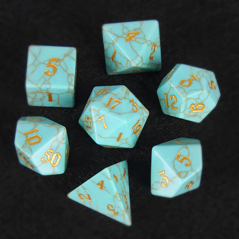 Magic Dice: 7 piece set, Turquoise